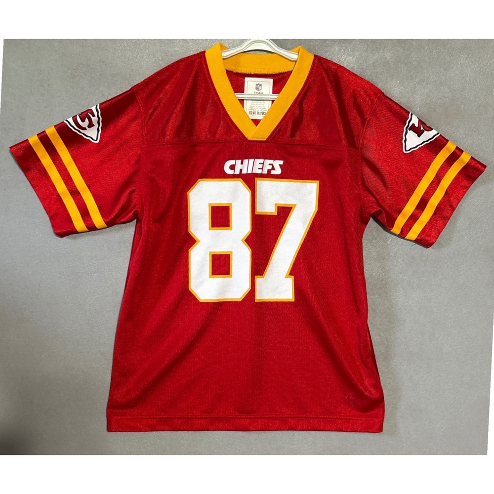 NFL Team Apparel Kansas City Chiefs Travis Kelce 87 Red Jersey Kids Size 12/14
